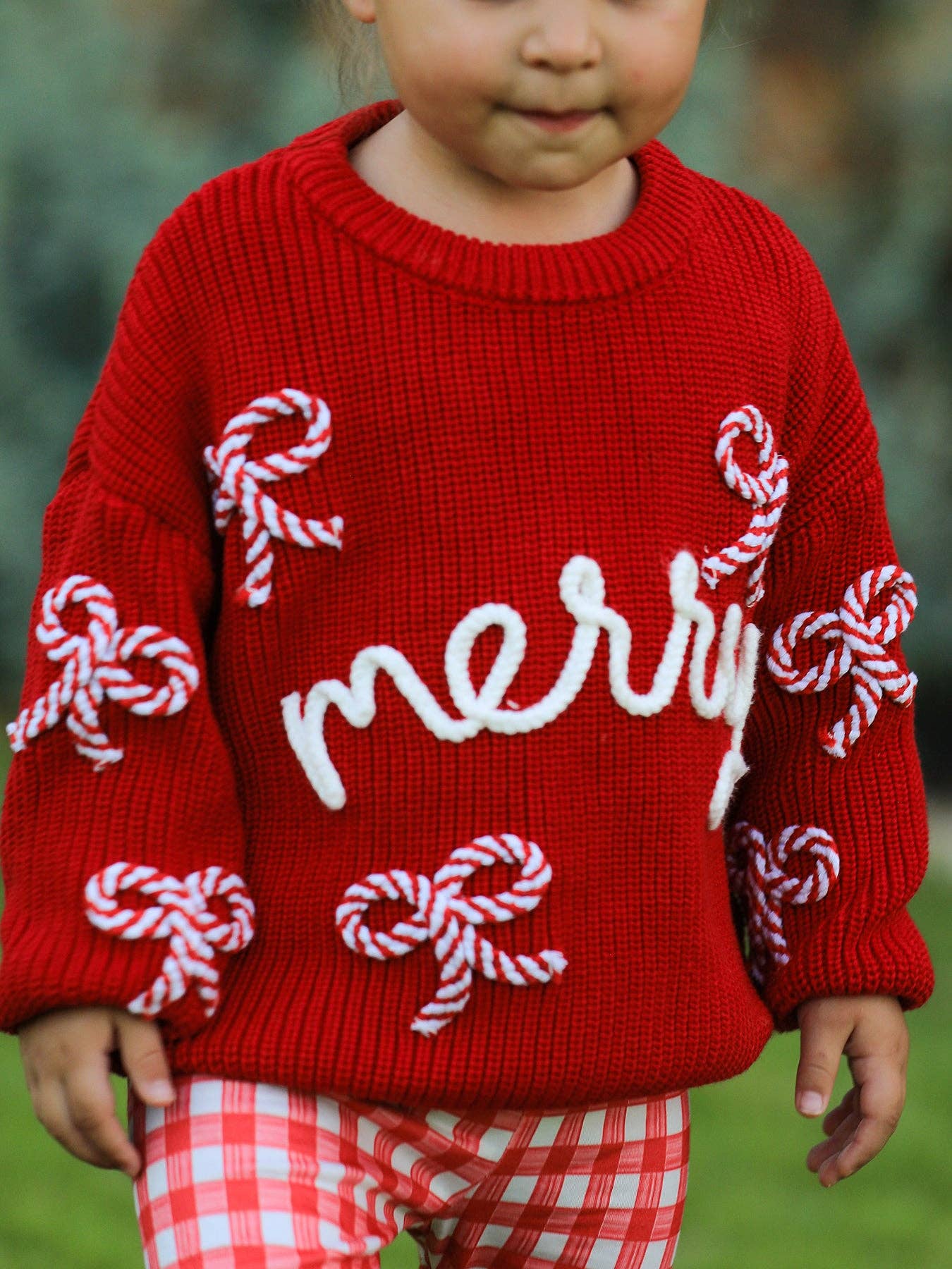 Rylee Faith Designs - Wholesale Knit Sweater - Kids - Mom and Me Winter Christmas Red "merry" Pullover Sweater6
