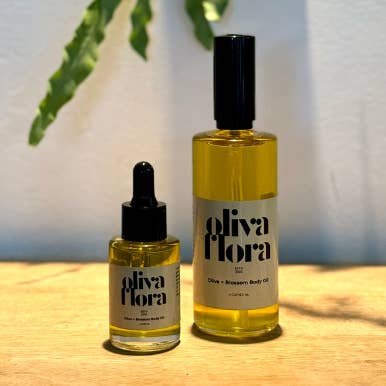Huile pour le corps Olive + Fleur pour la vente par BellaVita Botanics