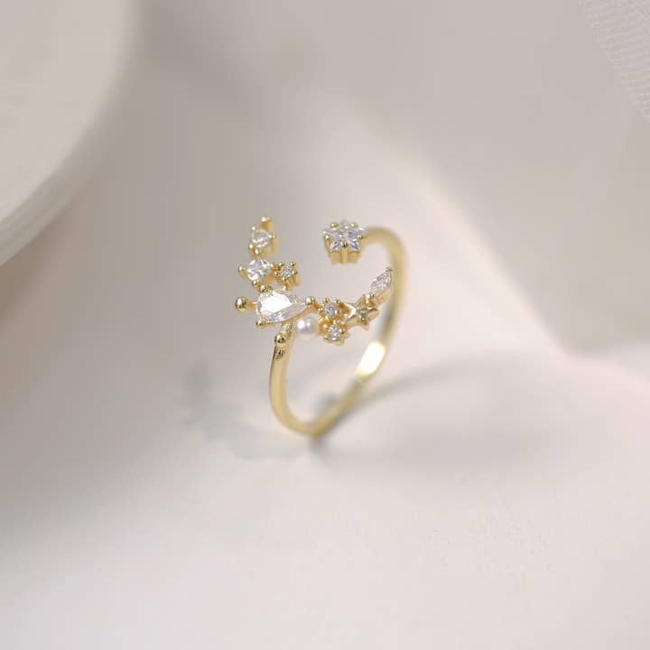 happyzzzsu - Wholesale Multi-Stone Ring - Sterling Silver Star and Moon Ring3