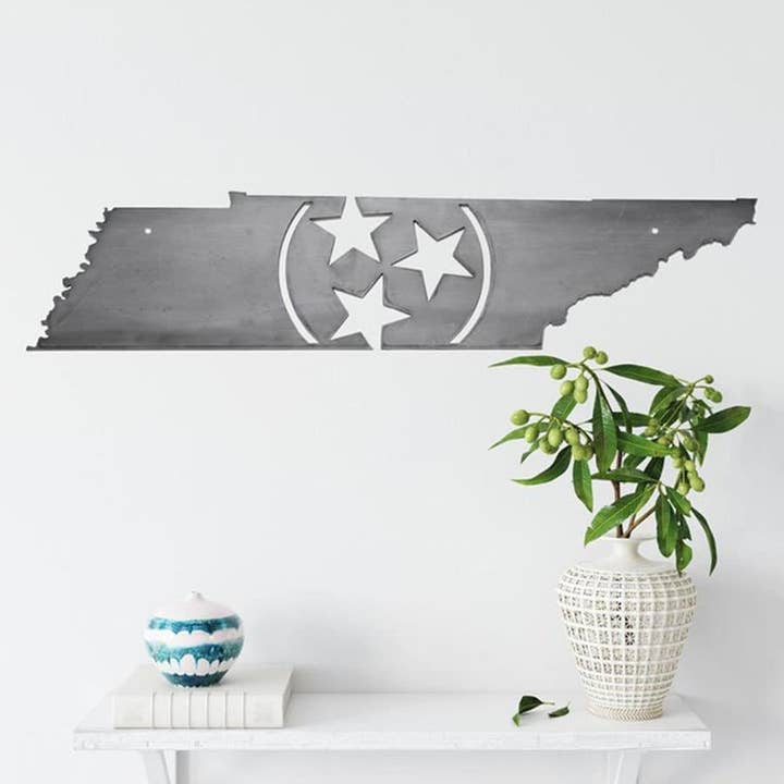 Highland Ridge | Handmade Home Decor - Wholesale Wall Accent - Tennessee Tri-Star Metal Art