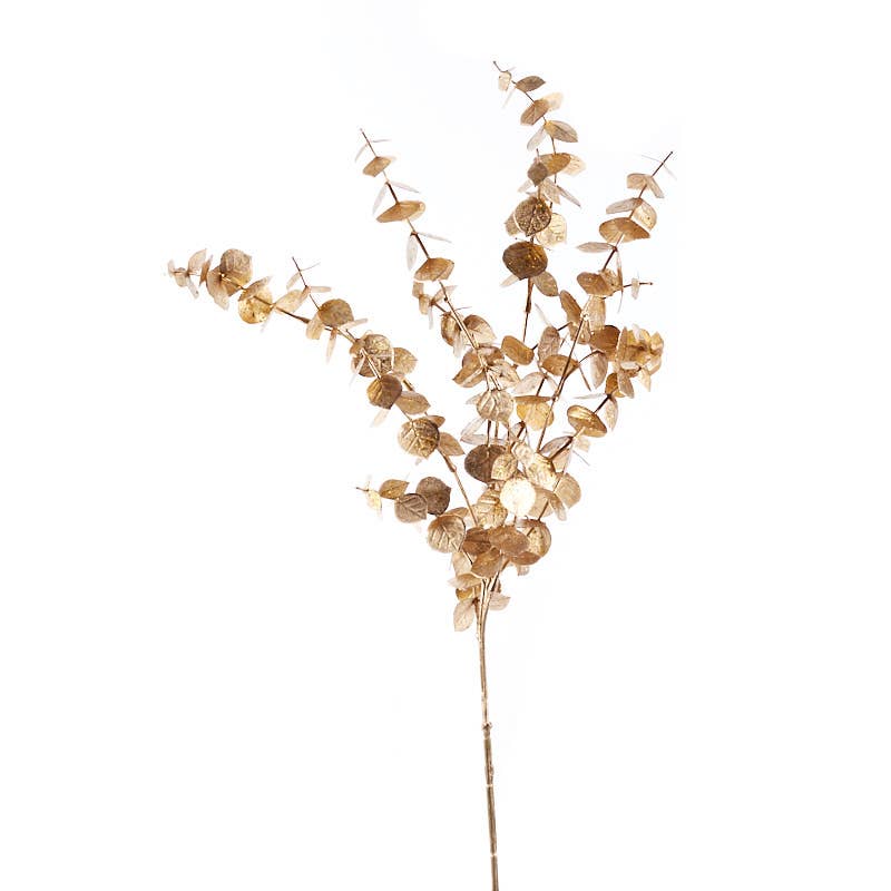Factory Direct Craft - Wholesale Artificial Plant - 25-1/2"  Fake Metallic Gold Eucalyptus Spray3