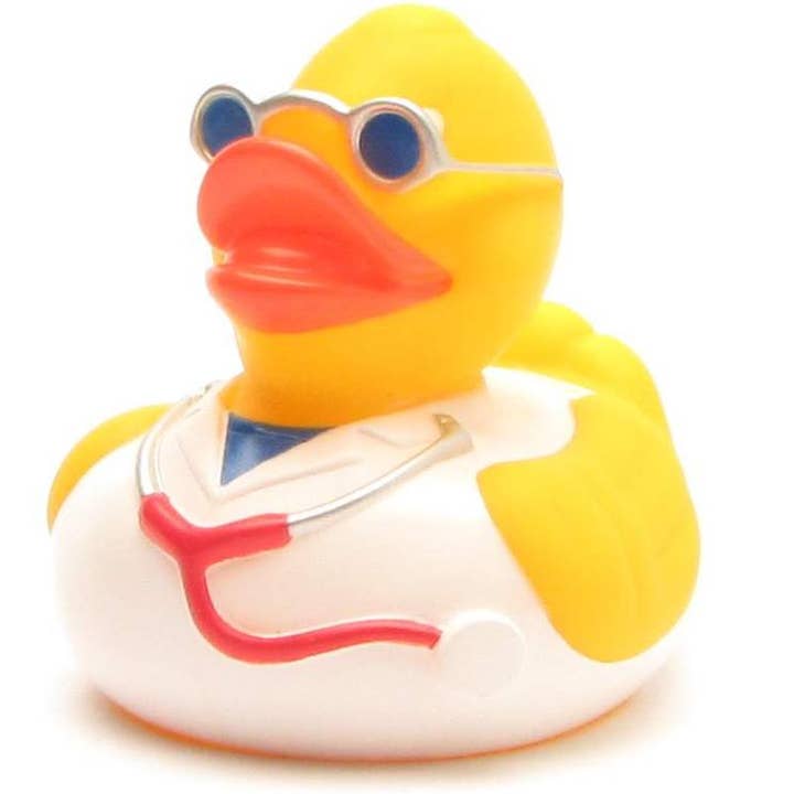 Duckshop - Wholesale Bath Toy - Baby - Rubber duck doctor with glasses - rubber duck