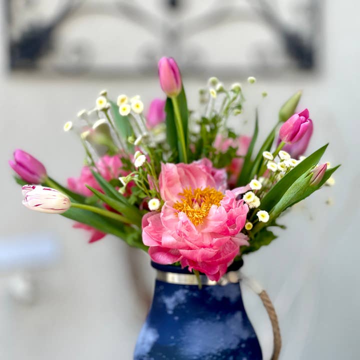 Home Kreation by KK dba Kraft Klub - Wholesale Decorative Jar - DECORATIVE NAVY BLUE FROST GLASS JAR WITH JUTE ROPE HANDLE1