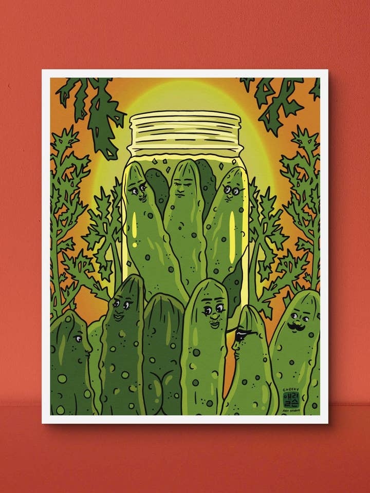 Pickle Party Art Print for wholesale by Cheeky Art Studio