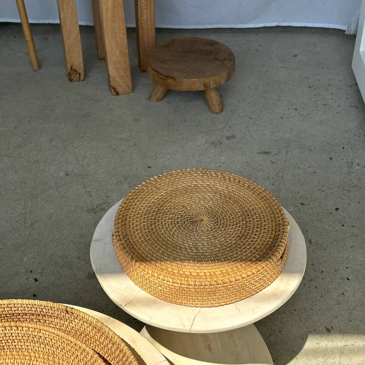 Office Objets - Wholesale Basket - Set of three handcrafted Indonesian wicker baskets in natural rattan (caramel)109