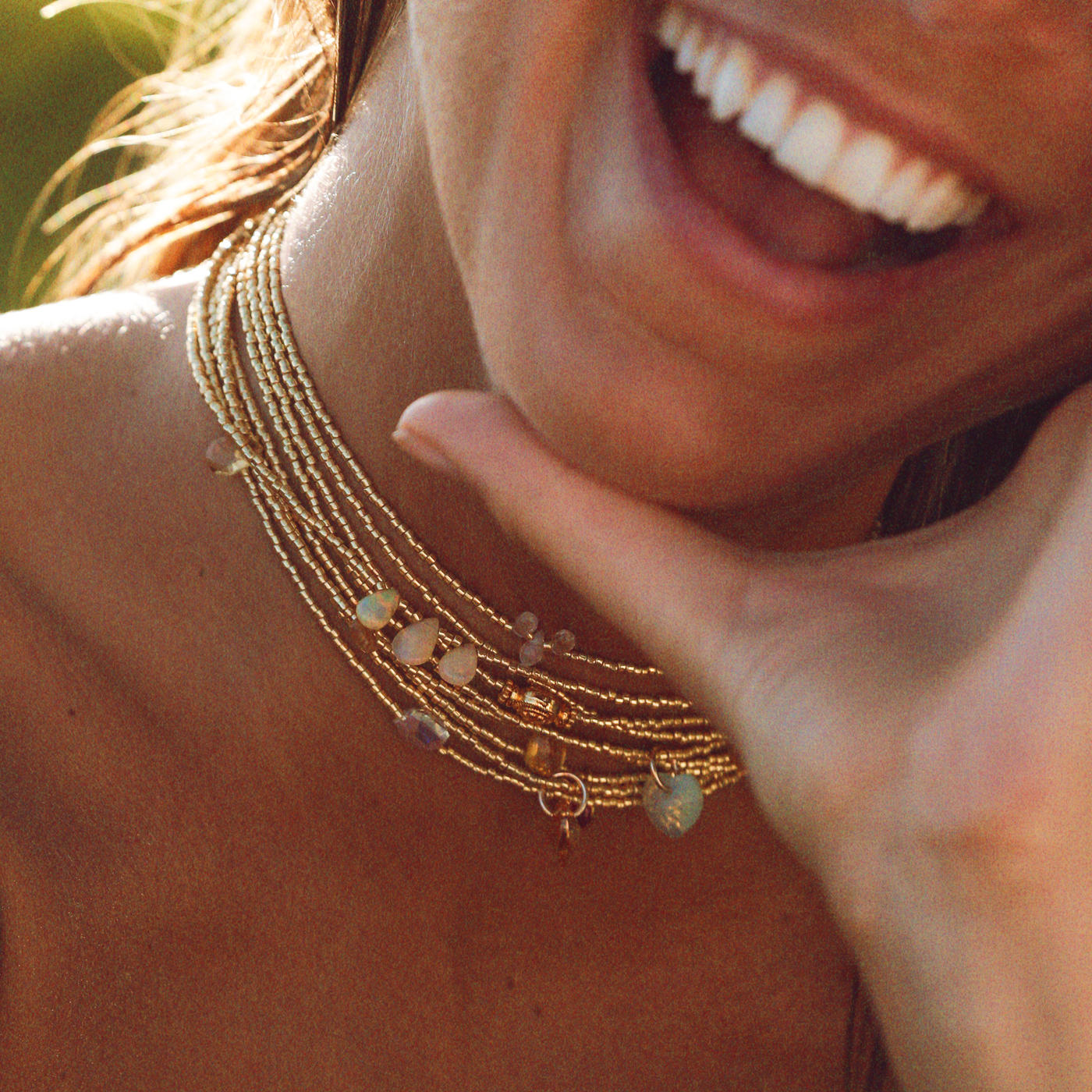 Apsara Jewels - Wholesale Pendant/Charm Necklace - Gold Necklace - Green Onyx & Mother-of-Pearl6