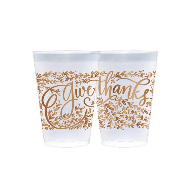 Natalie Chang - Wholesale Disposable Cup - Give Thanks | Thanksgiving Cups & Napkins (ALL)3