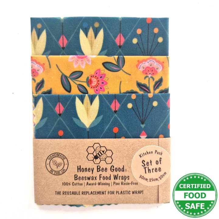 3 (G,M,P) Envolturas de Cera de Abeja HECHAS A MANO | Diseñadores Británicos | Tulipanes para venta al por mayor de Honey Bee Good