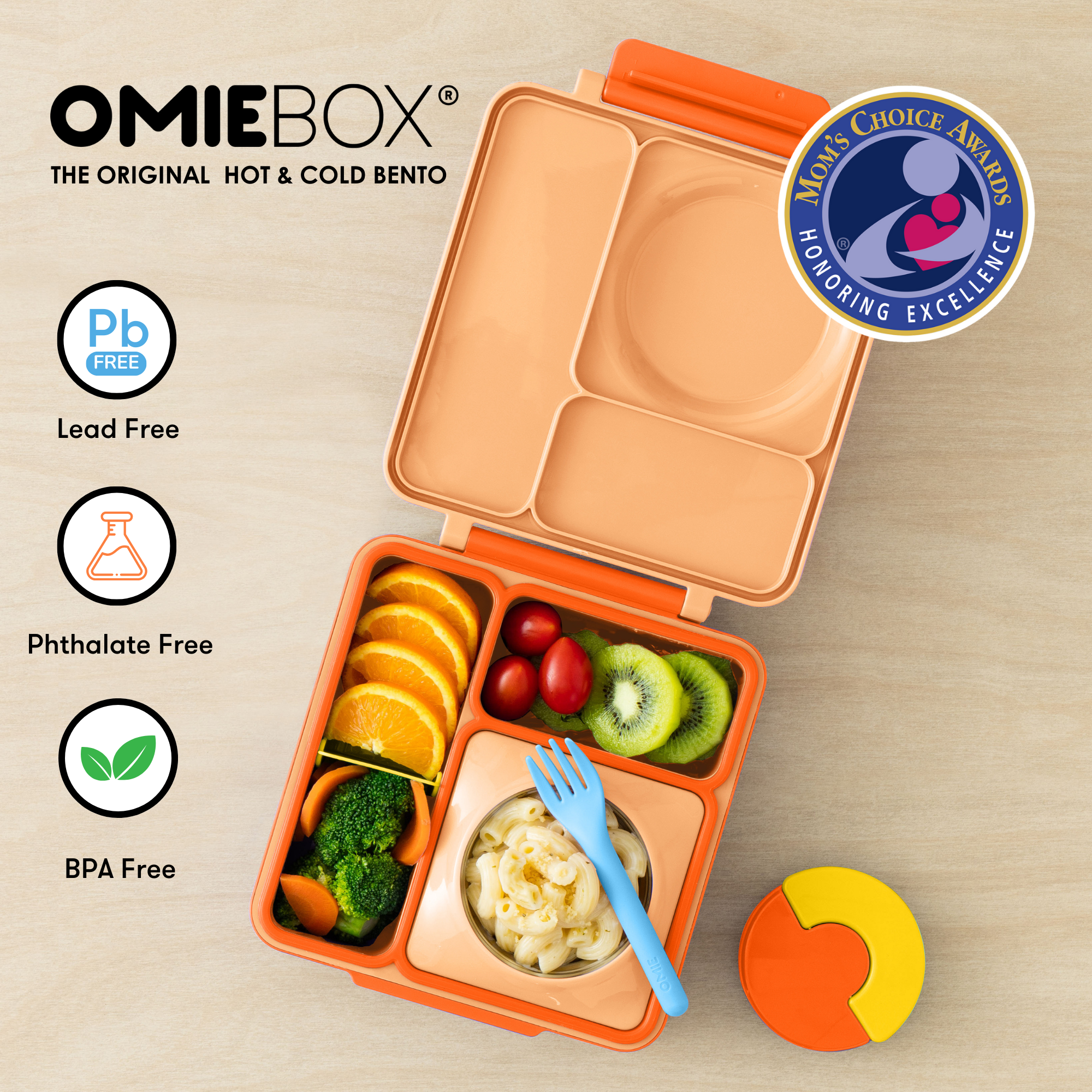 OmieLife - Wholesale Lunch Bag/Box - Kids - OmieBox: Poppy Orange2