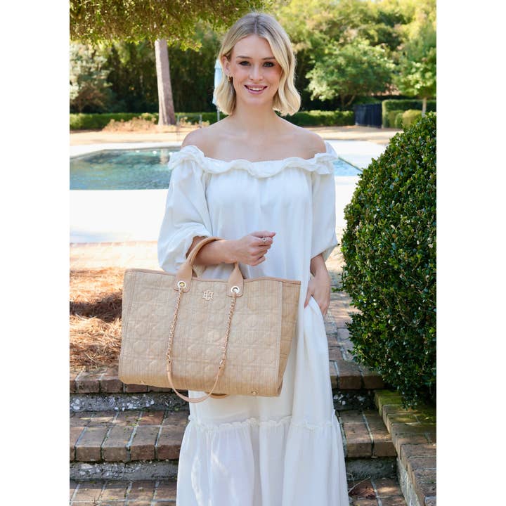 Caroline Hill - Wholesale Tote Bag - Women's - Melissa Tote Bag Natural Quilted LQ