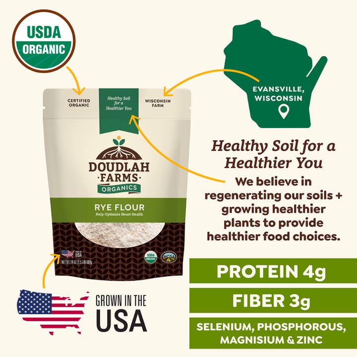 Doudlah Farms Organics - Wholesale Flour - Organic Rye Flour3