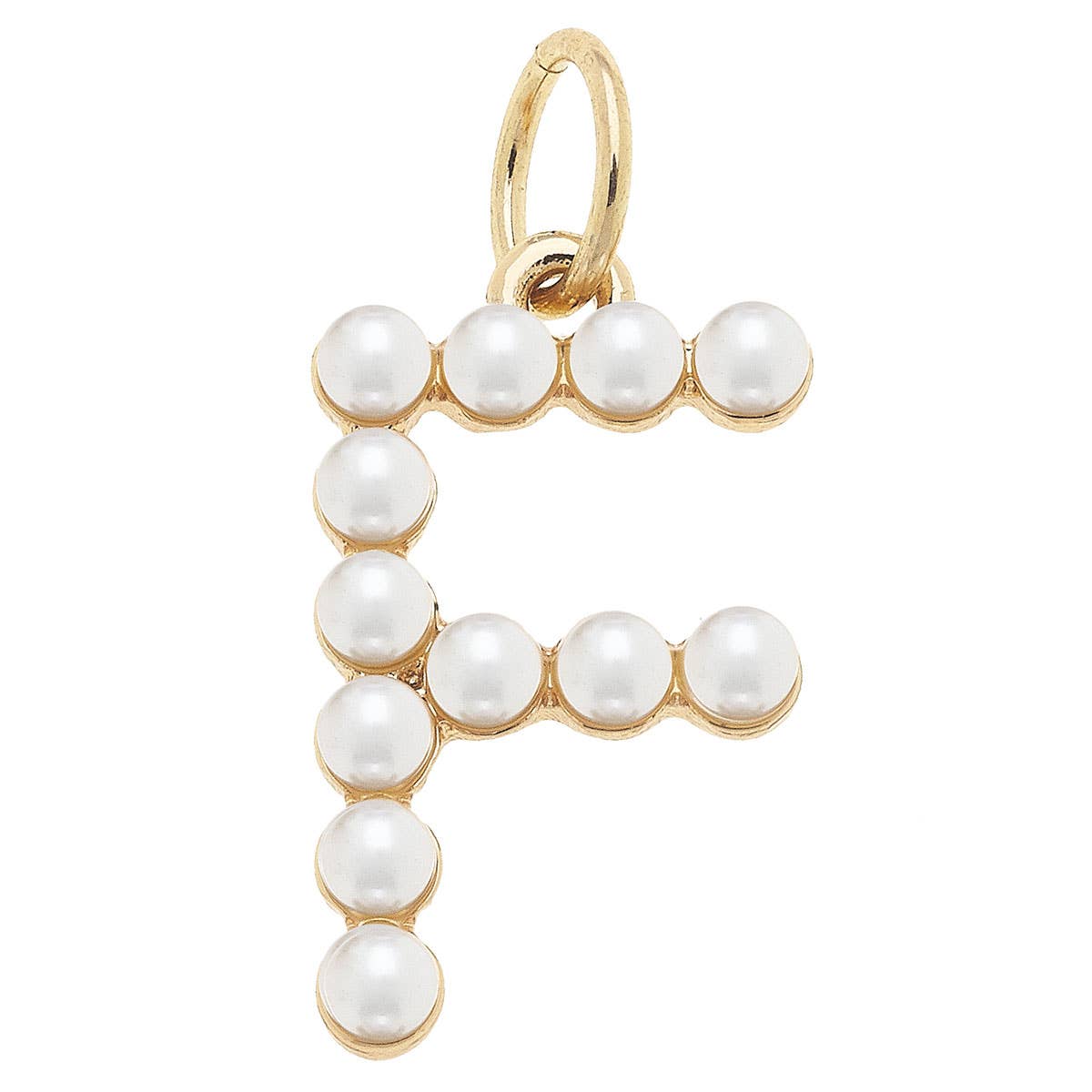 Canvas Style - Wholesale Individual Charm/Pendant - Pearl-Studded Letter Charm in Ivory13