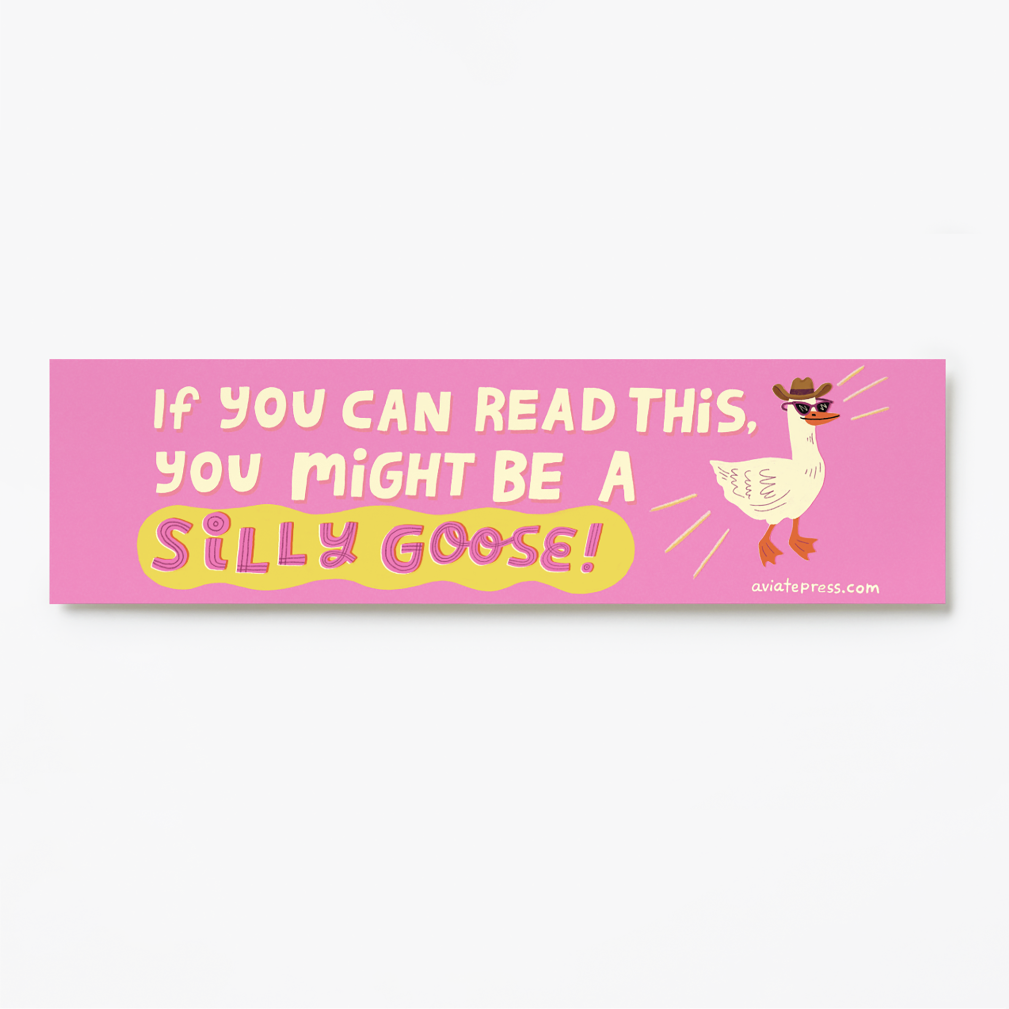 Aviate Press - Wholesale Sticker - Silly Goose Funny Pink Girl Bumper Sticker0