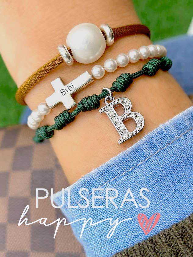 Pakker med 3 HAPPY armbånd: perler, perler og knuder. for engroshandel hos Happypulseras