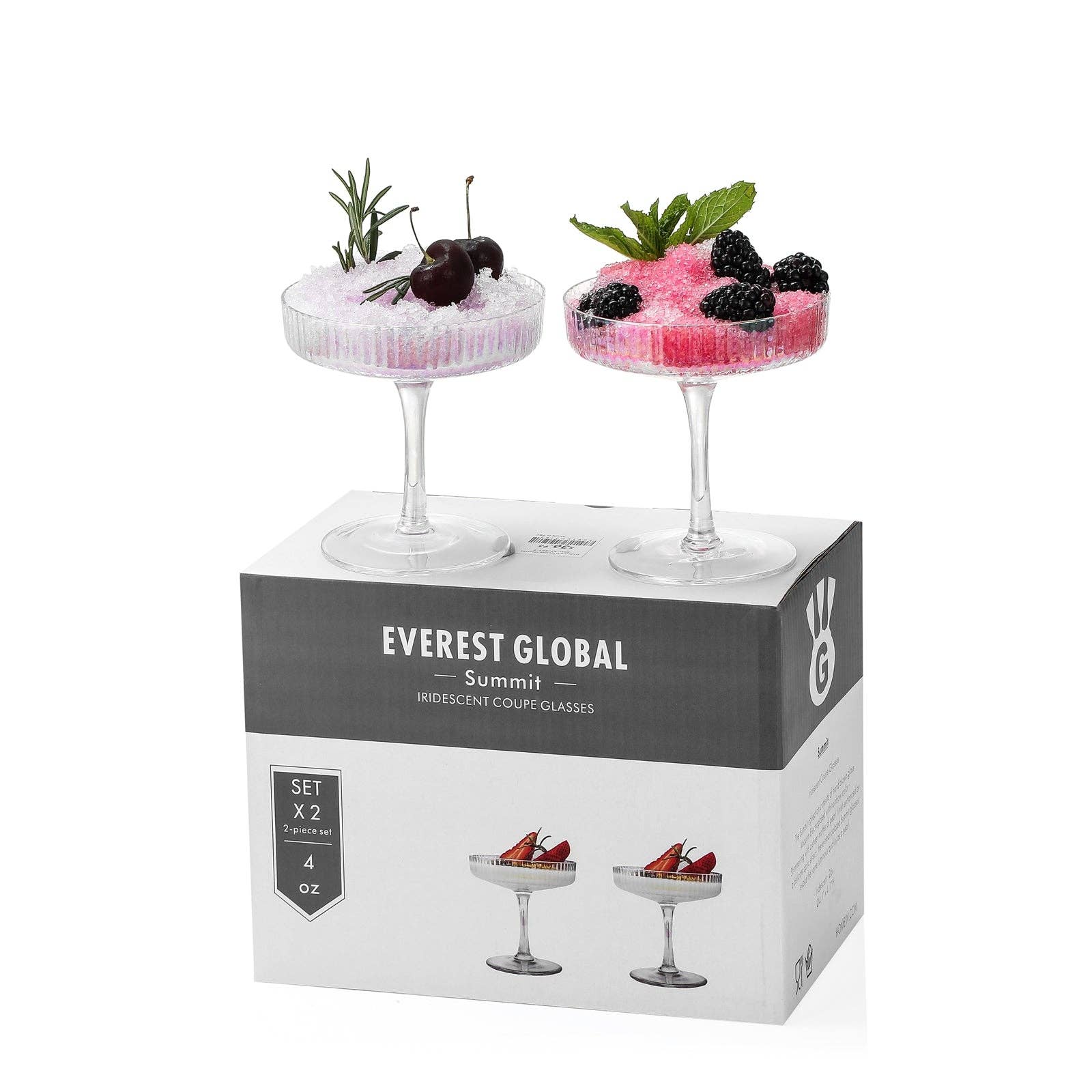 Everest Global - Wholesale Cocktail/Liquor Glass - Iridescent Coupe Glasses set of 2/47