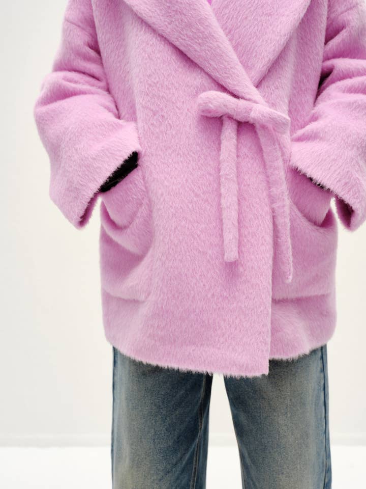 Urlazh - Wholesale Fur/Faux Fur Coat - Women's - Bow Button Alpaca Coat5