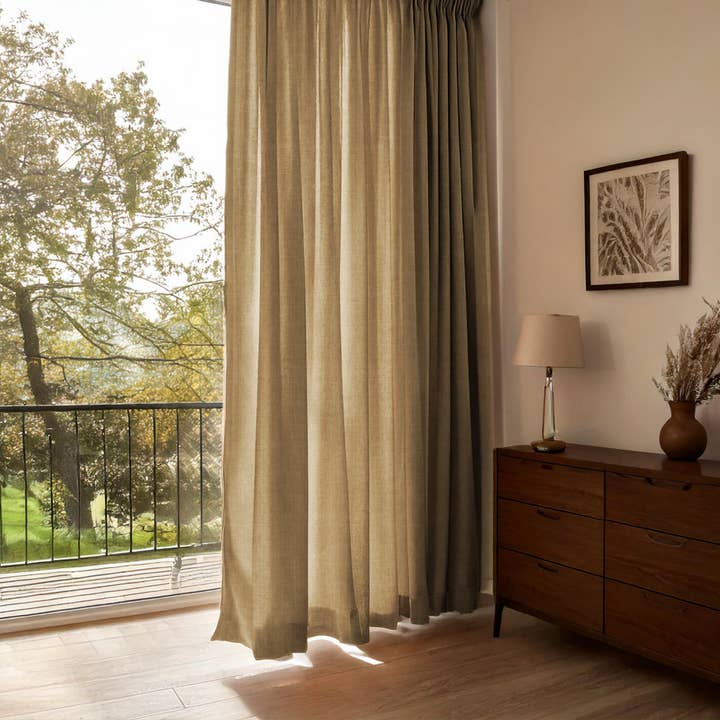 FLASHRUG LLC - Wholesale Curtain - Linen Brown Curtain6
