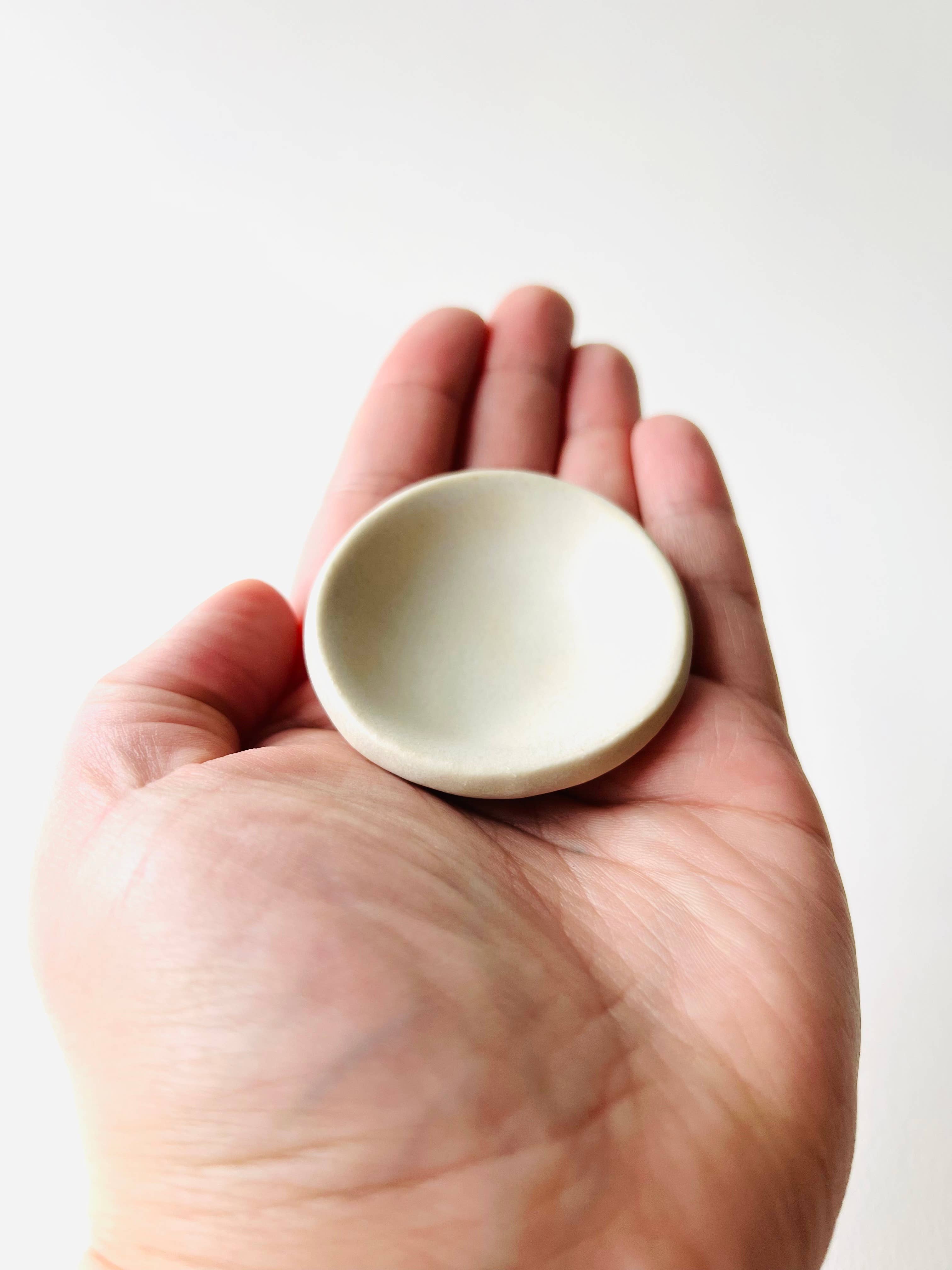 MoonMoon Ceramics - Wholesale Jewelry Dish - Matte White Tiny Ring Dish1
