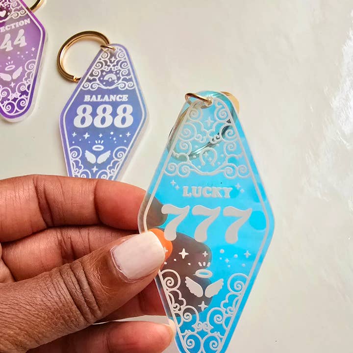 House of HIJK - Wholesale Keychain - Women's - Angel Number Iridescent Motel Keychain4