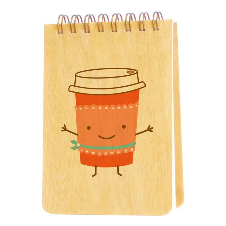 Coffee Hug Wood Mini Notepad for wholesale by Night Owl Paper Goods