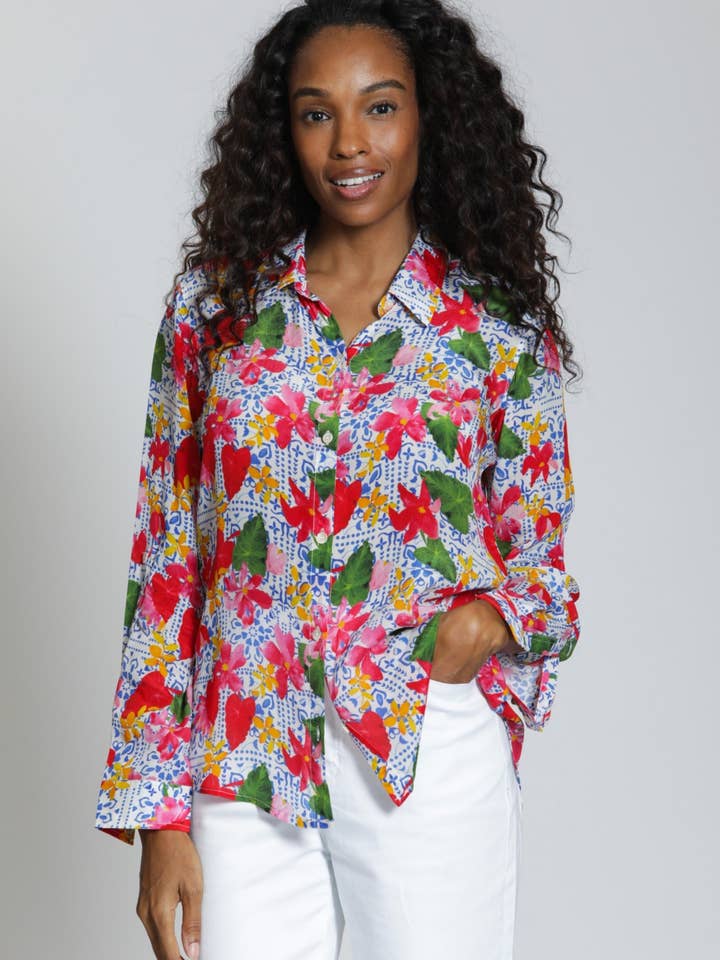 Button-up With Roll-up Sleeve- Pink Multi
for wholesale by APNY