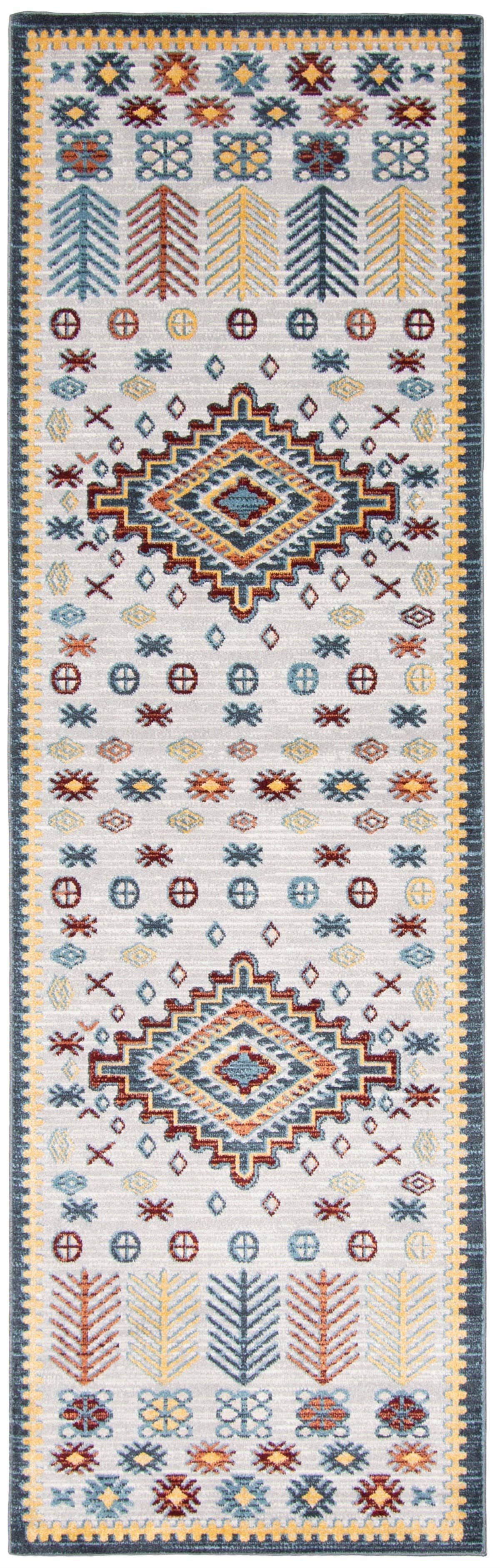 Ivory Aqua Gypsy Grey Area Rug for wholesale on Faire1