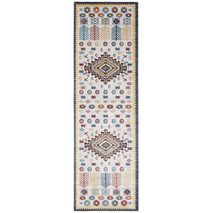 Ivory Aqua Gypsy Grey Area Rug for wholesale on Faire1