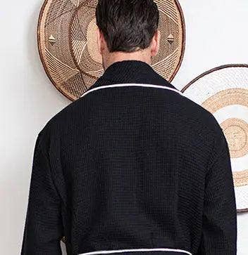 Lotus Linen - Venta al por mayor Bata - Hombre - Albornoz de doble tela tipo waffle para hombre16