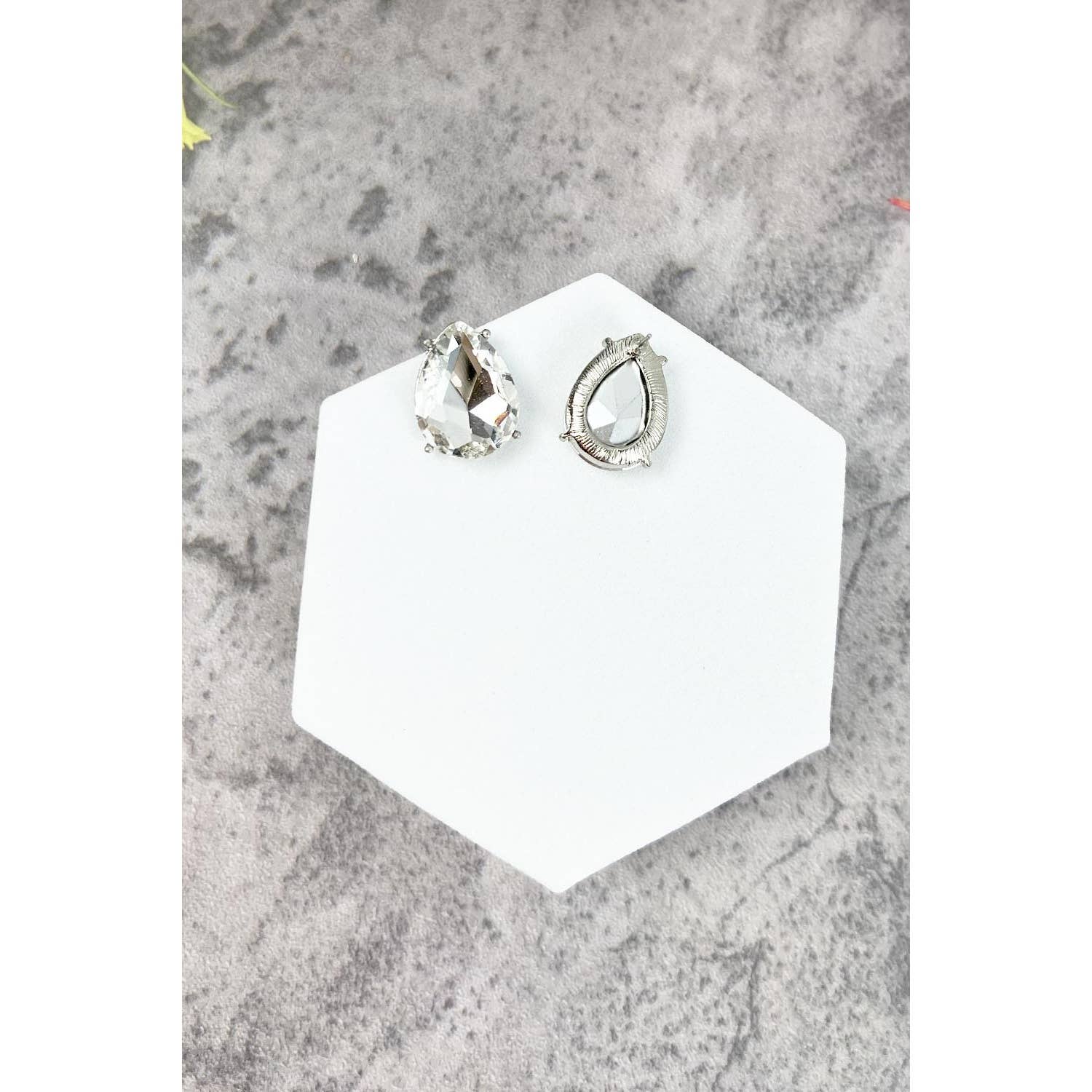 JHP Collection - Wholesale Stud/Post Earrings - TEAR DROP CRYSTAL OVAL STUD EARRING14