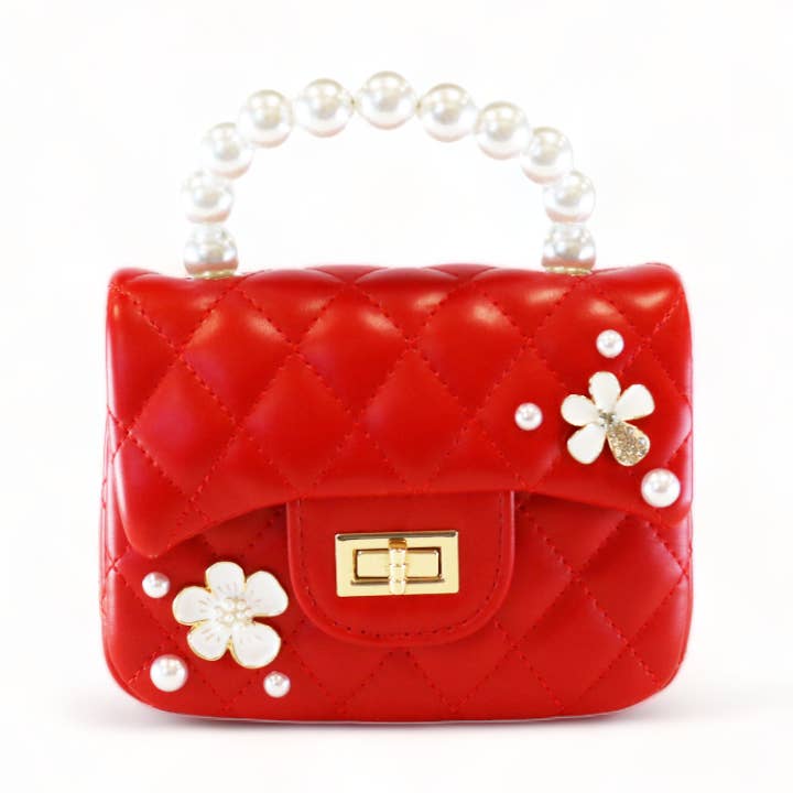 P15 B1303 Quilted Leather Purse w/ Charms (2 Colors) for wholesale by Doe a Dear