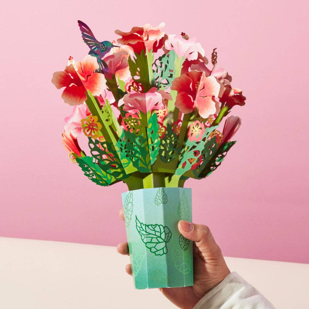 Lovepop Cards - Wholesale Everyday Greeting Card - Hibiscus Bouquet, 12x8.5" Flower Vase, Vintage4