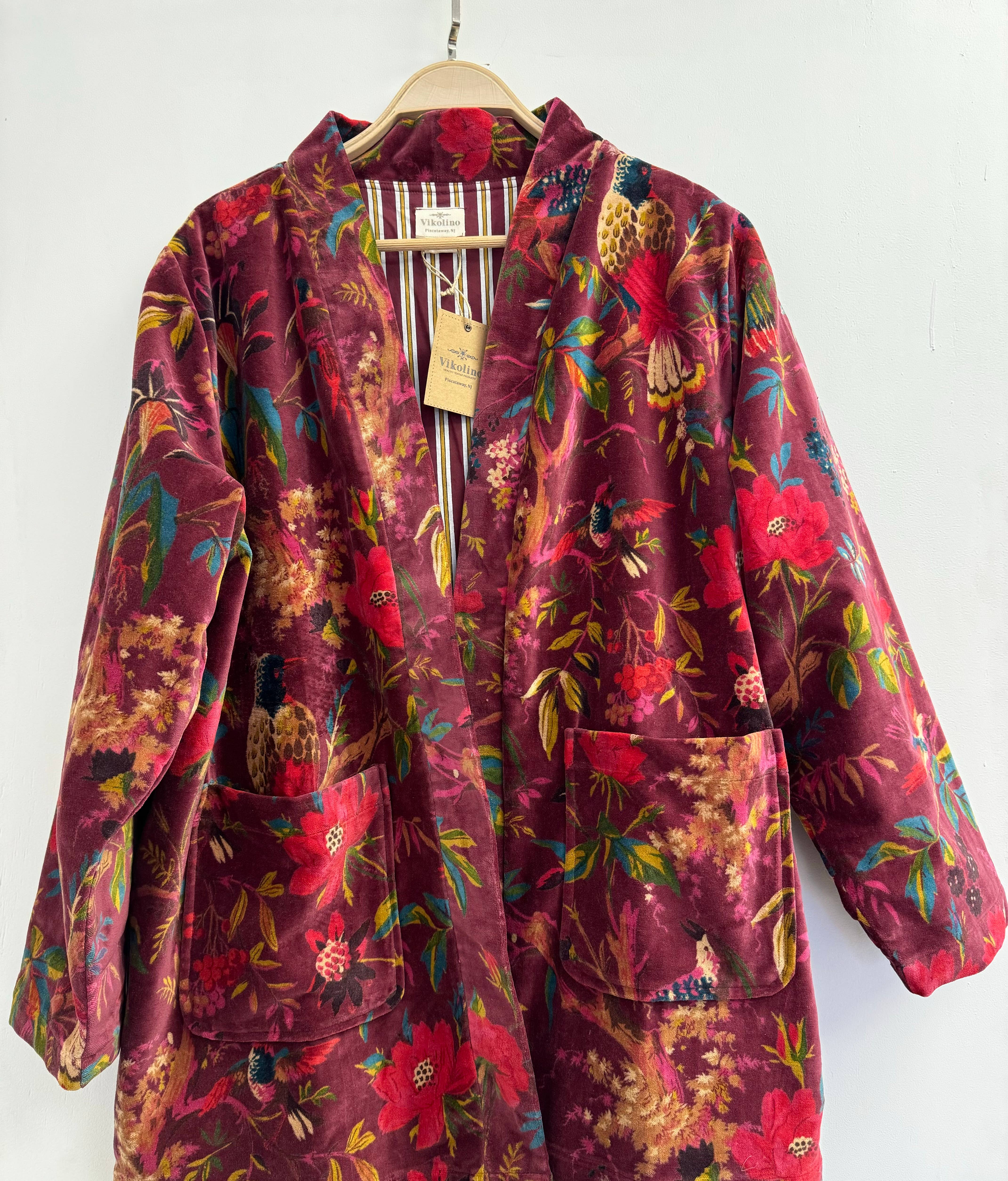 VIKOLINO - Venta al por mayor Kimono - Mujer - Chaqueta larga estilo kimono/Duster de terciopelo4