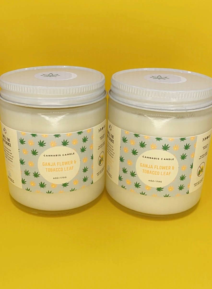 Daralyn's Designs – Vela em jarro/copo por atacado – Vela de cannabis | 6oz | Cera de cânhamo5