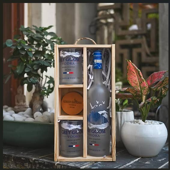 Gift box Grey Goose Rocks Glasses | Glassware Gifting Set for wholesale by WAS A BOTTLE