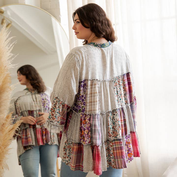 Young Threads - Wholesale Tunic - Women's - Artistic Fusion: Overdyed Jhabla Top With Emb Also in PLUS14