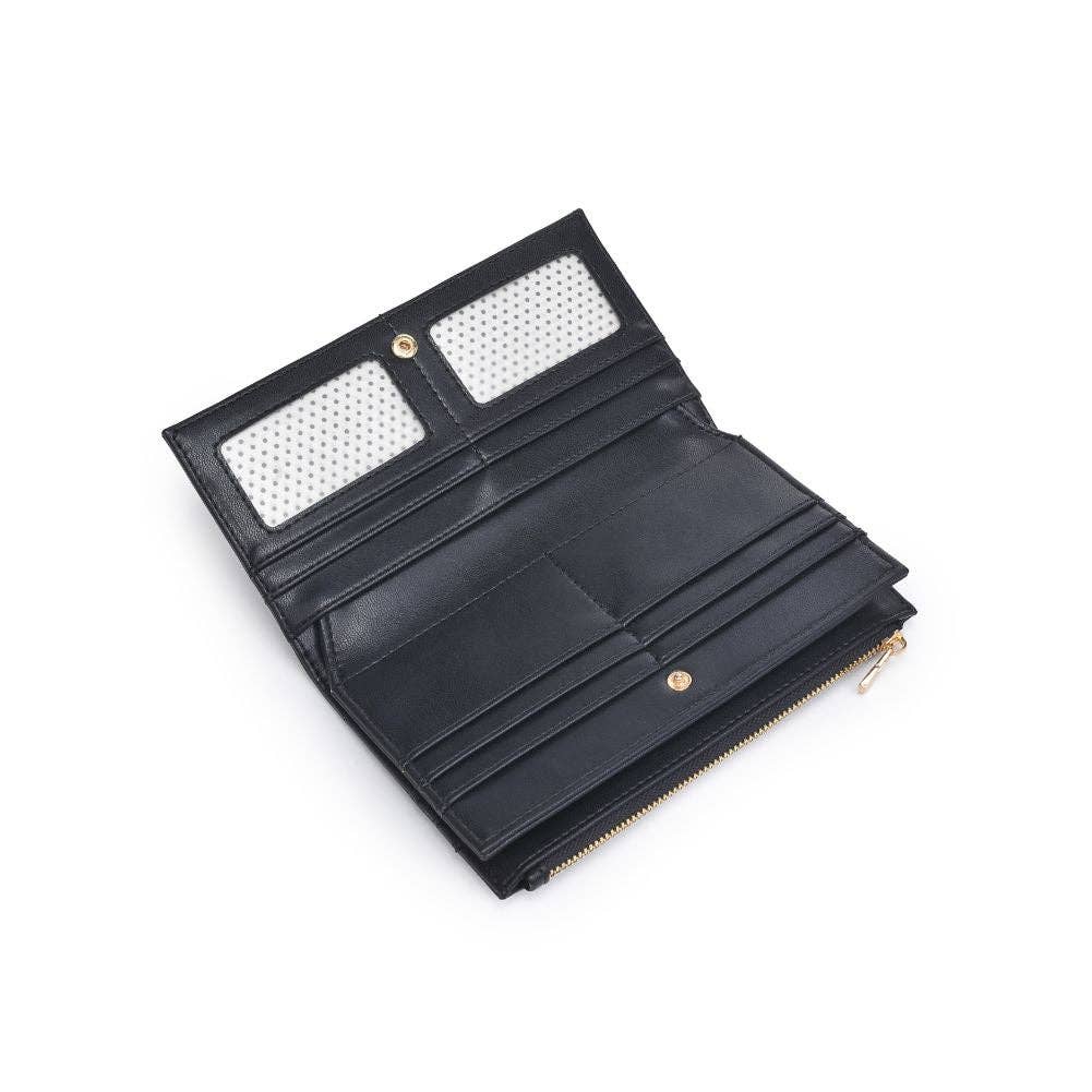 Moda Luxe - Vente Portefeuille – femme - Portefeuille Thalia en cuir végan tressé avec fermeture à bouton-pression et zip9