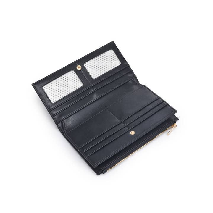 Moda Luxe - Vente Portefeuille – femme - Portefeuille Thalia en cuir végan tressé avec fermeture à bouton-pression et zip9