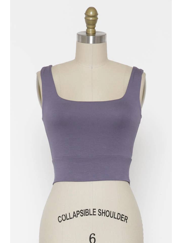 Final Touch - Wholesale Knit Top - Women's - Square Neck Fitted Crop Top - T1685939