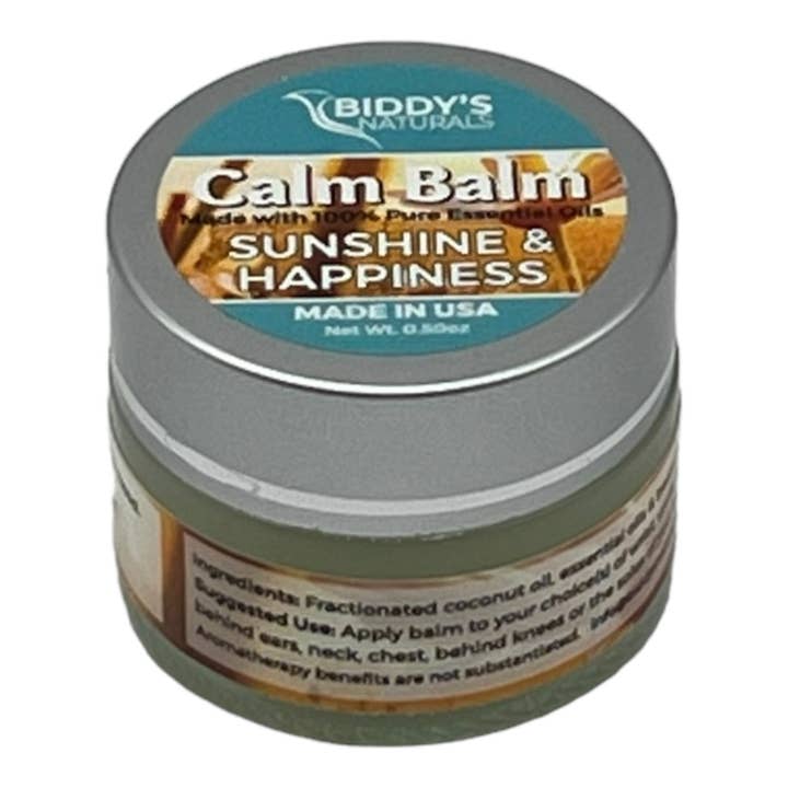 Clementine, Pink Grapefruit, Lemon & Orange SUNSHINE & HAPPINESS Calm Balm Solid Perfume 100% Pure Essential Oils for wholesale by Biddy's Naturals