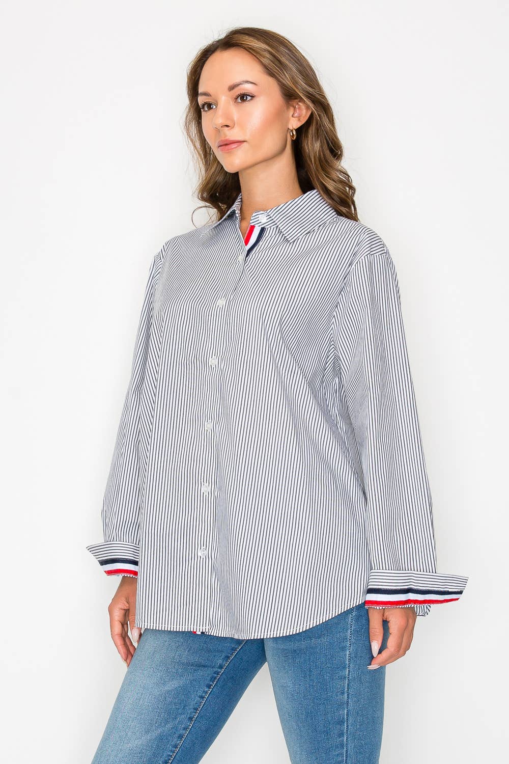 Joh Apparel – wholesale Blouse – Women’s – Jasmine Cotton Pinstripe Shirt19