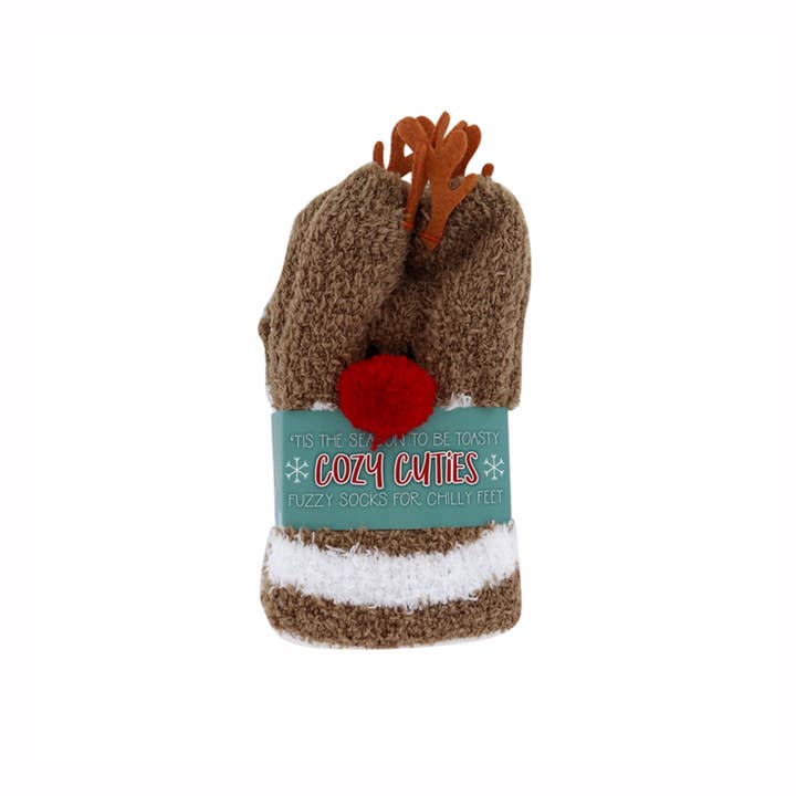 DM Merchandising – wholesale Socks – Unisex – Cozy Cuties Fuzzy Holiday Socks