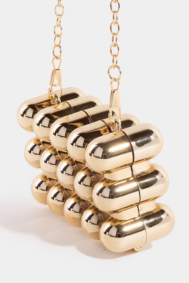 Collections by Fame Accessories - Wholesale Clutch Bag - Women's - Metallic Bubble Rectangular Clutch Coin Purse2