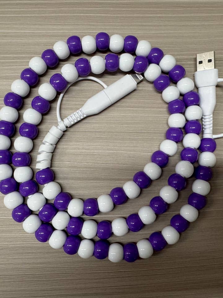 Oplaadkabel - Paars & Wit - Kerstcadeau voor wholesale door Shop Hotline