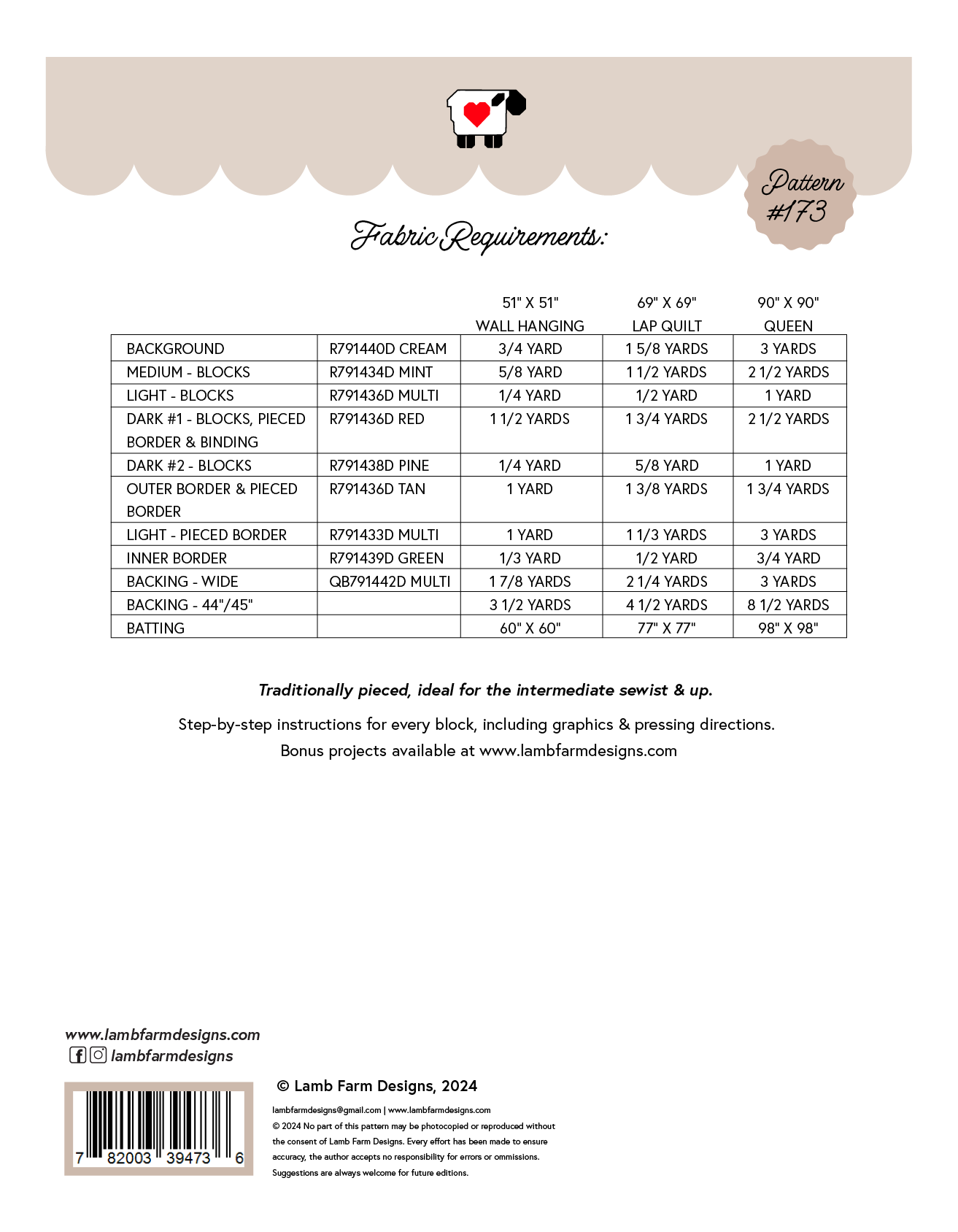 Lamb Farm Designs - Wholesale Quilt - Vintage Linens Quilt Pattern2