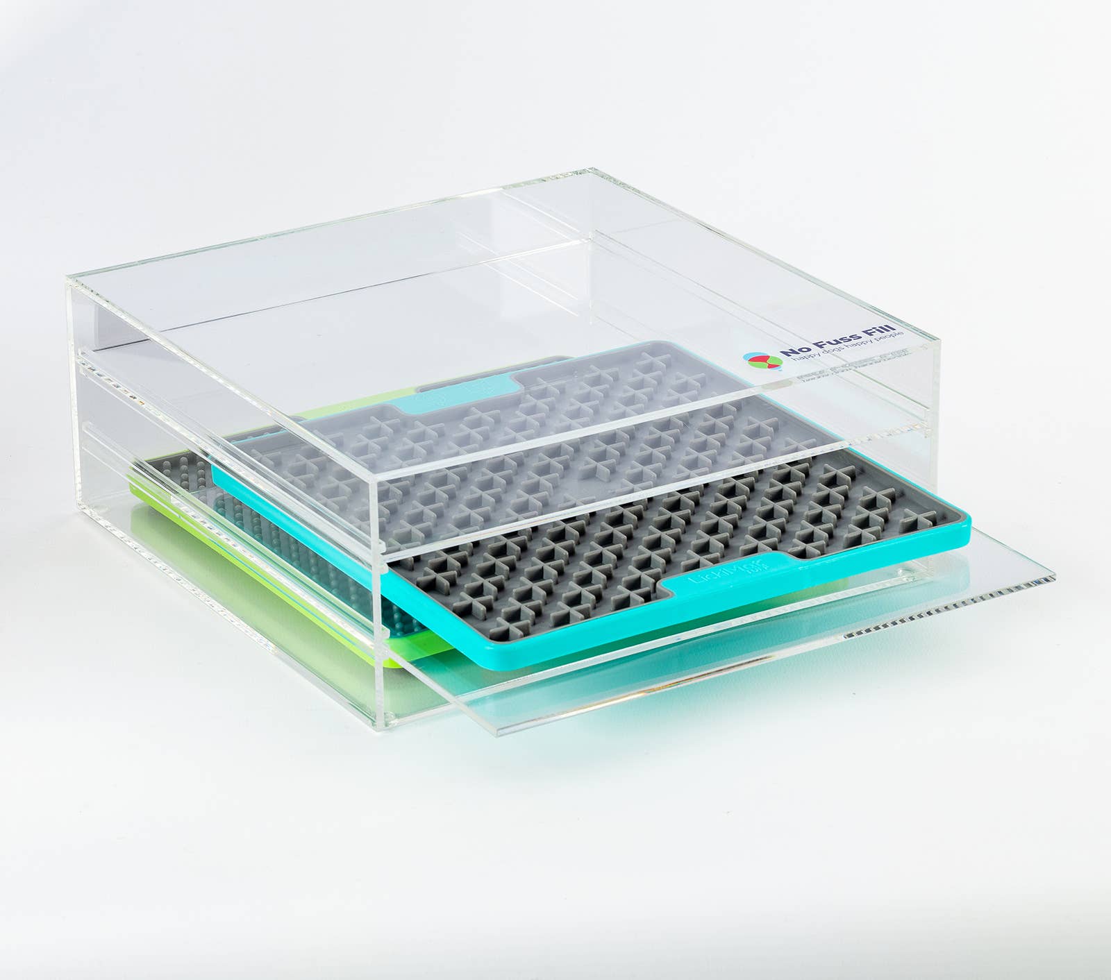 No Fuss Fill – wholesale Pet mat – Dog – Lick Mat storage Rack includes Spatula & Mat2