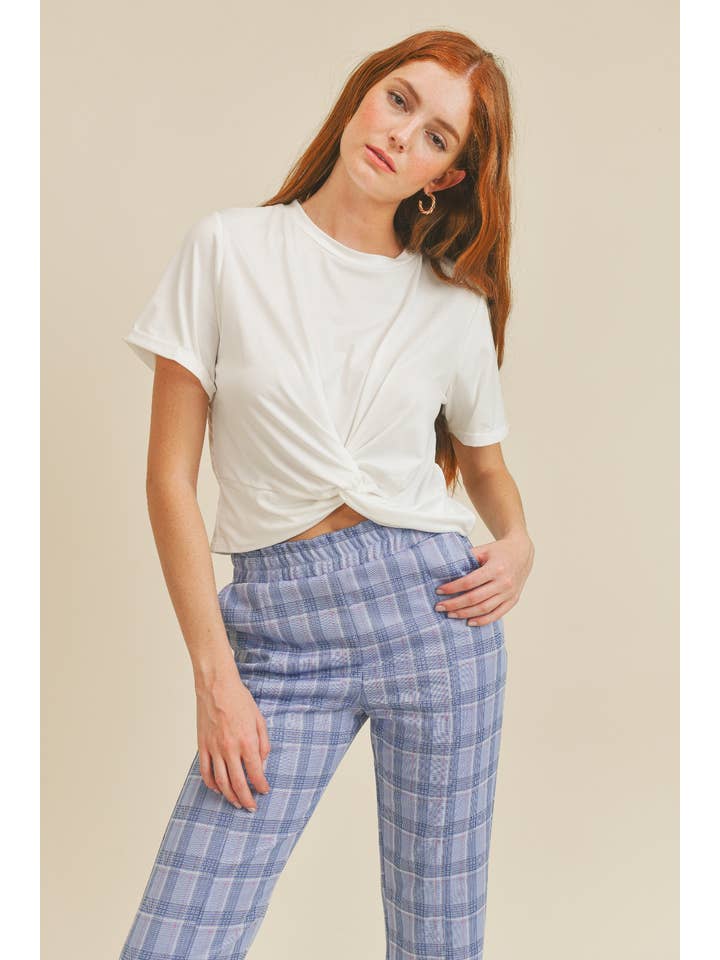 Off White IT1001 Dejlig Twisted Knot T-shirt Off White Neutral for engroshandel på Faire4