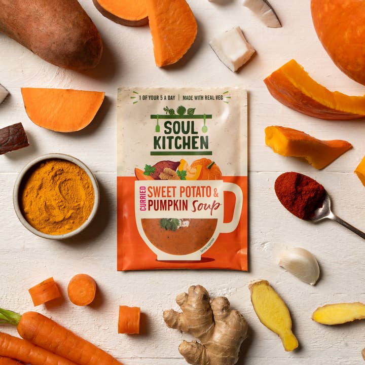 Soul Kitchen Soup – wholesale Soup – Curried Sweet Potato & Pumpkin Soup (12 servings)4