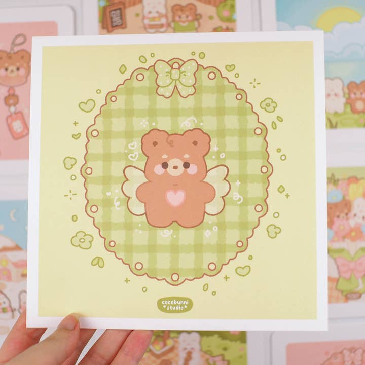 Sweet Bear Fairy Art Print for wholesale by cocobunni studio