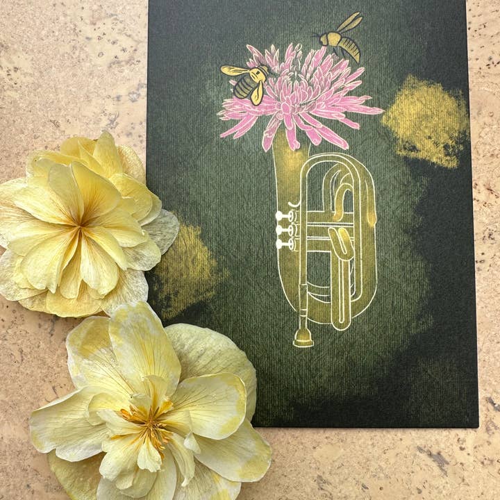 AVIVA TU LLC - Wholesale Stationery/Notecard Set - Notecards-Botanical Music Instruments22