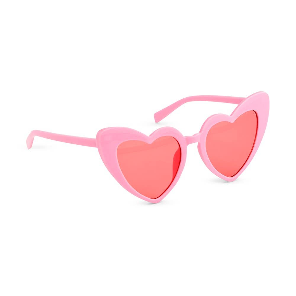 Weddingstar Inc. - Wholesale Sunglasses - Women's - Women’s Unique Shaped Party Sunglasses - Pink Heart Eyes1
